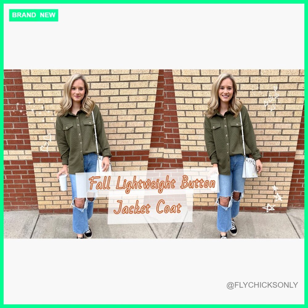 Polyester Blend Shacket Jacket with Button Closur… - image 7